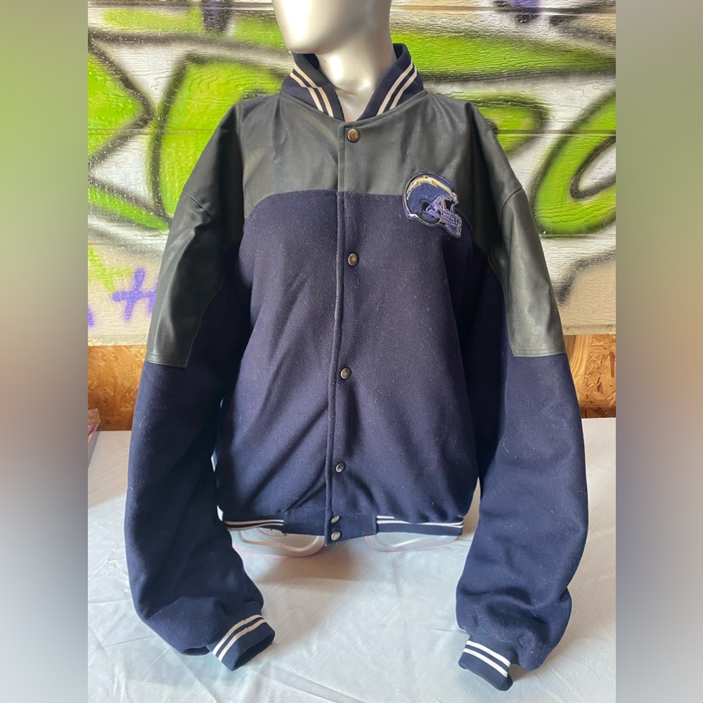 Vintage San Diego Chargers Letterman Style Leather Jacket please read!